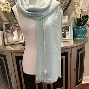 Leggiadro Light Aqua Cashmere-Silk Scarf NWOT